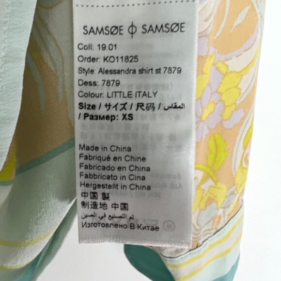 Samsøe & Samsøe “Alessandra” AOP Silk Shirt – Little Italy Print - Picture 9 of 12